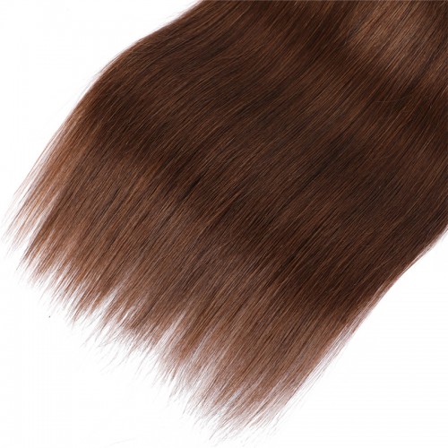 #4 Chocolate Brown Natural Straight Brazilian Human Hair Bundles | Human Hair Wig | Lace Front